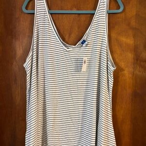 Old Navy Black and White Striped Tank Top Size 3X